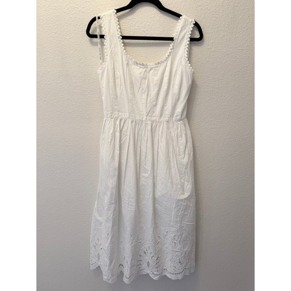 Avec Les Filles White Sleeveless Embroidered Dress - Size 6 - Picture 9 of 9